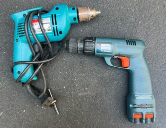 Makita 3/8' Drill & Black & Decker Versapak Cordless Drill - 2 Piece Lot