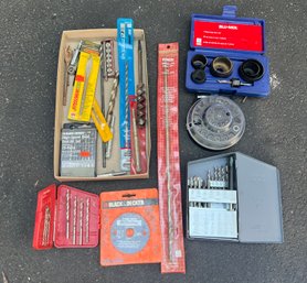 Assorted Lot Of Drill Bits & Saw Blades