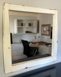 Rustic White Wood Mirror