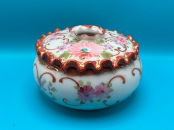 Vintage Hand Painted Porcelain Hair Receiver