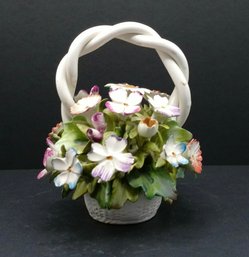 Nuova Capodimonte Italian Flower Basket Figurine