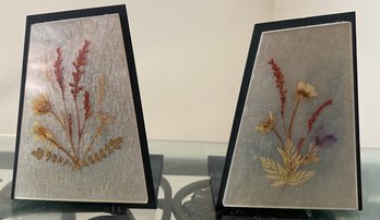 Dried Pressed Flowers Bookends