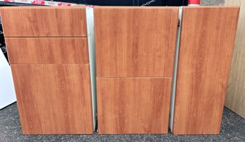 Dewils Wood Grain Cabinets With Dove Tail Drawers,  3 Piece Lot