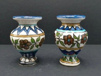 Miniature Hand Painted Vases - 2 Pieces