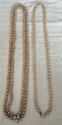 Faux Pearl Necklaces - 2 Piece Lot