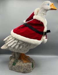 Resin Santa Goose Decor