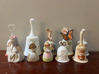 Hummel, Avon, Porcelain And Ceramic Assorted Bells - 10 Piece Lot