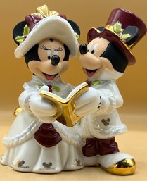 Disney Mickey & Minnie Mouse Christmas Carolers Porcelain Ceramic Figurine