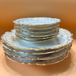 Higgins & Seiter Porcelain Dishes, France, 10 Piece Lot