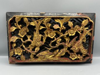 Chinese Carved Wood Plaque Relief