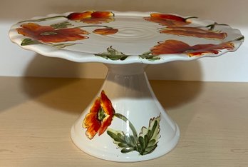 Maxcera Poppy Fields Cake Pedestal Dish