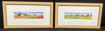 Watercolor Tuscany Prints Framed - 2 Pieces