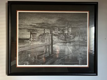 Sandra Finkenberg NYC Skyline Signed Lithograph