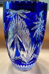 Bohemia Traditional Cut Cobalt Blue Crystal Vase