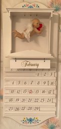 Vintage Wooden Crafts Calendar With Accessories For 12 Months