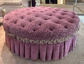 Upholstered Tufted Plum Color Ottoman