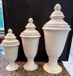 Ceramic Ginger Jars, Set Of 3