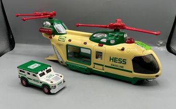 2001Hess Helicopter With Motorcycle And Cruiser