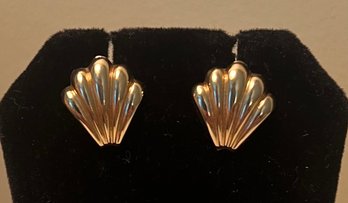 14KT Gold Shell Earrings, 1.7 Grams