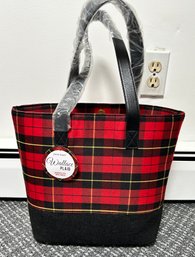 Punctuate Wallace Plaid Shopper Tote With Pouch