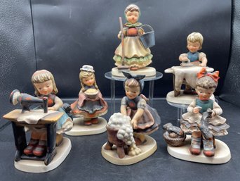 Napco Japan Ceramics 'little Seamstress' 'Was Day' 'dinner Time' 'sewing' 'ironing' 'cleaning Time' 6 Pieces