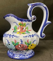 Ceramic Hand Painted Pitcher Made In Portugal