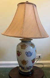 Teapot Motif Porcelain Table Lamp