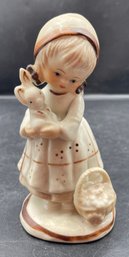 Porcelain Figurine Girl With Bunny