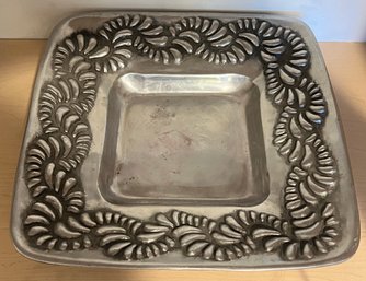 Mexican Hand Crafted Metal Square Bowl