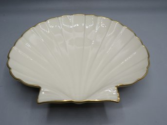 Lenox Porcelain Aegean Caribbean Shell Server Decorated With 24K Gold