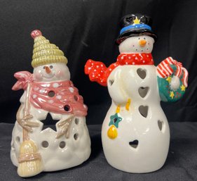 Yankee Candle Snowman Tealight Candle Holder And Hallmark Snowman Tealight Candle Holder