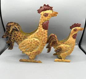 Metal Rooster Tea Light  Candle Holders