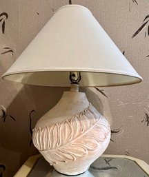 Ceramic Coastal Style Palm Leaf Patterned Lamp