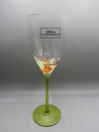 Sticla Wine Glass, Floral, Made In Romania