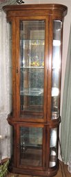 Curio Display Cabinet, Wood, Lighted With 6 Shelves/2 Doors