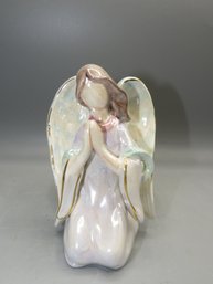 Iridescent Angel Tealight Holder & Candle