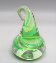 Ron Hinkle Art Glass Swirl Kiss Paperweight