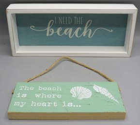 Beach Themed Wall Signs - Lot Of 2