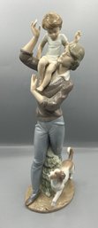 Lladro Porcelain Figurine Walk With Father # 5741 14' Tall