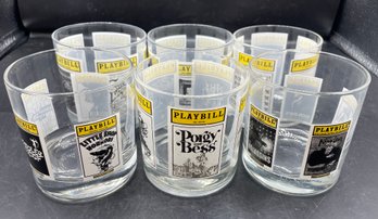 Playbill Drinking Glasses Set Of 6