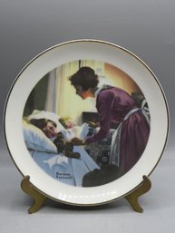 Mothers Love By Norman Rockwell Fine Porcelain Plate With Stand