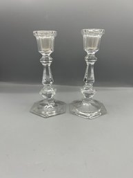 Pair Glass Candlesticks