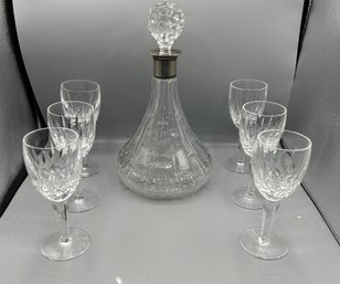 Crystal Decanter With 6 Glasses And 6 Glasses