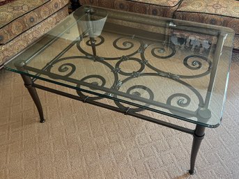 Wrought Iron Glass Top Coffee Table