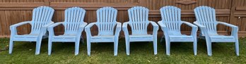 Syroco Adirondack Chairs Stackable Plastic Adirondack Chairs - 6 Pieces Total