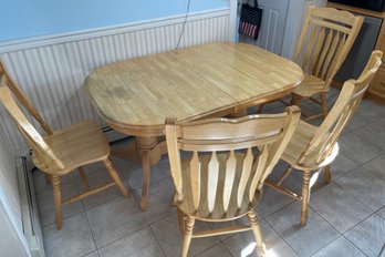 Oak Table With 6 Chairs Made In Malaysia