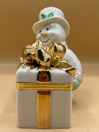 Lenox Christmas Holiday Snowman With Trinket Gift Box