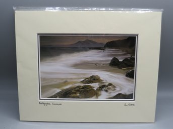 Sean Tompkins Signed 'Mullaghglass Beach On Northern Connemara Coast' Ireland Matted Print