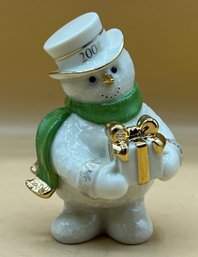 Lenox 2008 Snowman With Green Scarf & Present