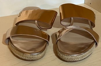 Marc Fisher Gold Strap Sandals Size 10